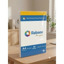 Lexroo Rabsev Ultra Premium Parlak Fotoğraf Kağıdı, A4, 260g/m2, Hızlı Kuruyan, 20 Yaprak