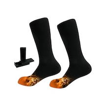 Youmex Kışlık Dış Etkinlikler İçin Isıtıcı Çorap - Kayak, Yürüyüş, Kamp İçin Isı Sağlar, Pil Kutusuyla Pil Yok - Kalın Pamuk, Konforlu Siyah