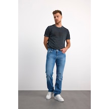 76076-73600 Erkek Regular Fit Mıd Waıst Mid Leg Denim Pantolon 76076-73600 Buz Mavisi