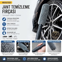 Privo Mikrofiber Jant Temizleme Fırçası Yumuşak Çizmez Saplı Araba Motosiklet Lastik Yıkama Bakım Süngeri