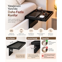 Yatak Yanı Pratik Raf Siyah