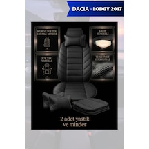 Dacia Lodgy 2017 Uyumlu Lüks Premium Siyah Renk 2 Adet Minder Ve Yastık