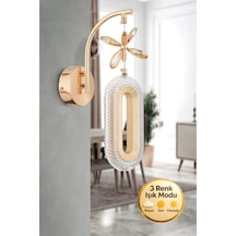 Eclipse Model Gold Kristal Taşlı 3 Renk Modu Yatak Çocuk Odası Led Aplik Avize Sarı