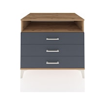Kronos Şifonyer Tek Raflı 3 Çekmeceli 88x59x80 Çam-antrasit Atlas Çam