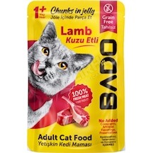 5 Adet Bado Yetişkin Kedi Yaş Mama Kuzu Etli 85 Gr