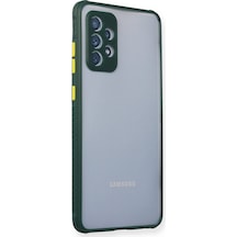 Samsung Galaxy Uyumlu - A72 Kılıf Miami Şeffaf Silikon - Koyu Yeşil
