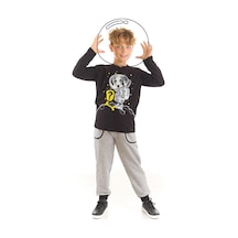 Denokids Astronot Köpek Erkek Çocuk T-shirt Pantolon Takım Çok Renkli