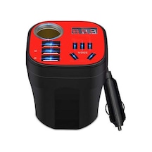 Ulzyvf Araç Üstü 200w İnverter Konvertörü Qc Şarj Cihazı 12v/24v-220v 5 İ 1 Arada Qc3.0 Flaş Şarj