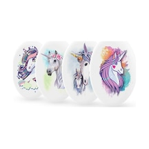 Silka Unicorn Desenli Elips Şekilli Silgi ( 4 Adet )