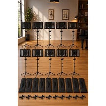 Lastvoice Nt-106-10x Makaslı 10'lu Tel Nota Sehpası Standı Toptan Paket
