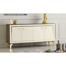 Duru Gold Detaylı Ceviz-beyaz Konsol Beyaz - Ceviz