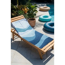 Mavi Dalga Temalı Modern Plaj Havlusu - Marine Minimalist Havuz Deniz Hızlı Kuruyan Mikrofiber Havlu Donuk Zeytin