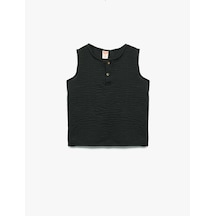 Koton Bisiklet Yaka Kolsuz Düğmeli Atlet Antrasit 5smb60141tw 939