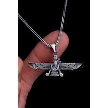 Erkek Gümüş Kolye - Ahura Mazda Figürlü Gümüş Erkek Kolye