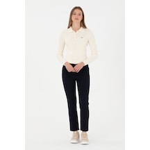 U.S. Polo Assn. Kadın Lacivert Carrot Hight Waist Fit Kanvas Pantolon 50298544-VR033