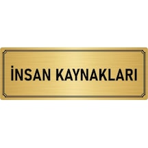 Metal Yönlendirme Levhası, Departman Kapı İsimliği İnsan Kaynakları 10x20 cm Altın Renk