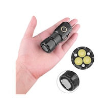 Ebitda 3led Tip-c Şarjlı Mini El Feneri, Usb İle Pil Gerekmez, 500 Lümen, Su Geçirmez, Kalem Klipsi Çok Renkli