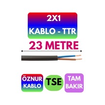 Öznur 2x1 Ttr Kablo Siyah Metre Seçenekli - 23 Metre