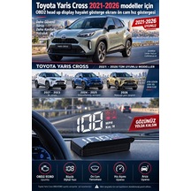 Toyota Yaris Cross 2021-2026 Modeller İçin Obd2 Head Up Display Hayalet Gösterge Ekranı Ön Cam Hız Göstergesi