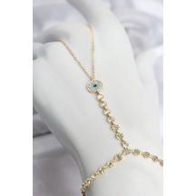 Lb Gold Renk Pirinç Zirkon Taşlı Nazar Model Şahmeran Tcxsn773 Çok Renkli