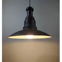 Riolight Retro Siyah Askılı Tekli Metal Sarkıt Avize Şapka Çapı: