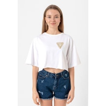 Dark Tannhaus Logo Beyaz Kadın Crop Tshirt Beyaz