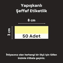 50 Ad Pvc Etiketlik Yapışkanlı 8x3 Cm Raf Etiket Cebi Yapışkanlı