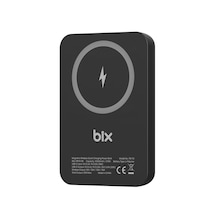 Bix PB112 10000 mAh 15 W Kablosuz Şarj Destekli Powerbank Siyah