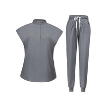 Suntek Kadın Üniforma Fırçalama Seti Yıkanabilir Üst L-gri