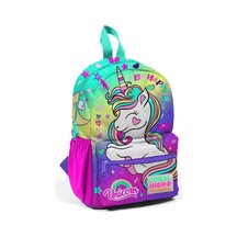 Minik Yuva Sırt Çantası Lavanta Su Yeşili Unicorn Desenli İki Bölmeli 23529