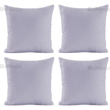 Dekoratif 4'lü Kırlent Yastık Kılıfı Seti - 42 X 42 Cm - Açık Gri