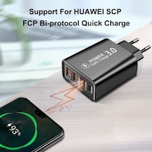 Prestigegoods 60w Usb Şarj Aleti Pd Qc 3.0 4 Port Hızlı Şarj Adaptörü İphone 13 12 11 Samsung Huawei P30 P50 Uyumlu Şarj Cihazı