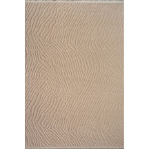 Plato Halı Opqo Padişah Premium Oturma Odası, Salon, Antre, Mutfak Yıkanabilir Polyester Kaymaz Taban Bej Halı