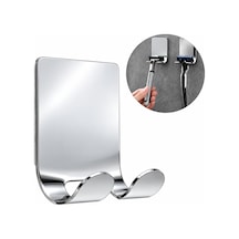 Paslanmaz Çelik Metal Banyo Jilet Ve Traş Bıçağı Tutucu, Kendinden Yapışkanlı, Çift Askılı, Delme Gerektirmez, Su Geçirmez, Nemli Ortama Dayanıklı, Fayans, Mermer, Cam, Ahşap Uyumlu