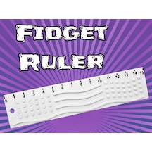 3d Baskı Dokunsal Fidget Cetveli - Kabartmalı Stres Ve Odaklanma Oyuncağı - Beyaz