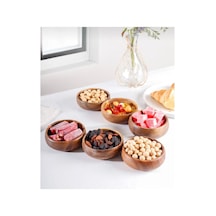 6 Adet Ahşap Çerezlik Sunumluk Kase Kahverengi 685042108 Kahverengi