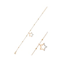 Gümüş Rose Zirkon Taşlı Yıldız Figürlü Top Top Bileklik