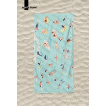 Marte Home Love Social Distance 2 / Sosyal Mesafe Keyfi Plaj Havlusu MAvi