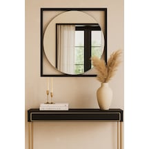 Effe Siyah Metal Çerçeveli 70 Cm Dekoratif Ayna
