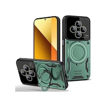 Newface Xiaomi Redmi 14c Kılıf Joy Lens Standlı Kapak - Koyu Yeşil