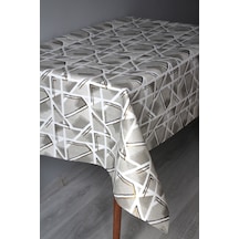 Elyaf Silinebilir Pvc Muşamba Masa Örtüsü 1242-1 Parlakminiçizgi Altın