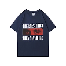 Flood Of Style Tony Montana Scarface Komik Erkek T-shirtü Kadın Yuvarlak Yaka Pamuk Baskı T Shirt Kısa Kollu Lacivert
