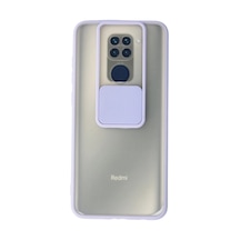 Xiaomi Redmi Note 9 Kılıf Palm Buzlu Kamera Sürgülü Silikon - Lila Düz Renkli