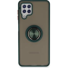 Samsung Galaxy  Uyumlu,  A22 Kılıf Montreal Yüzüklü Silikon Kapak - Yeşil