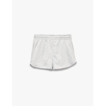 Koton Düğme Detaylı Beli Lastikli Şort Pijama Altı Gri Melanj 7wlk80029mk