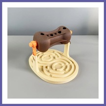 Bezos 3d Baskı Labirentli Köpek Ve Kedi Zeka Oyuncağı Dönen Ödül Silindirli Yavaş Yeme Aktivite - Kahverengi Krem Nıda