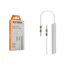 Hytech Hy-X73 Spiralli Yaylı 180Cm 3.5Mm Aux Ses Kablosu Beyaz