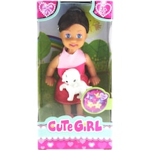Cute Girl Köpek Figürlü Kumral Mini    Bebek