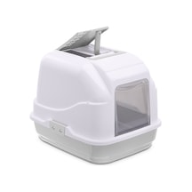 Imac - 633 - Easy Cat Kapalı Kedi Tuvaleti - Novapazr - Gri/beyaz 50x40x40cm