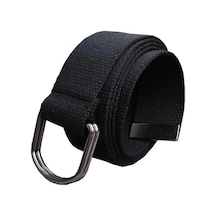 Unisex Spor Halka Tokalı Taktik Siyah Bez Kemer
